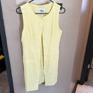 Paper Heart Yellow Sleeveless Button-Front Dress